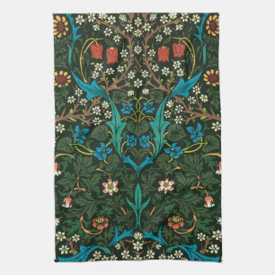 TEA TOWEL WITH WILLIAM MORRIS "TULIPS" DESIGN