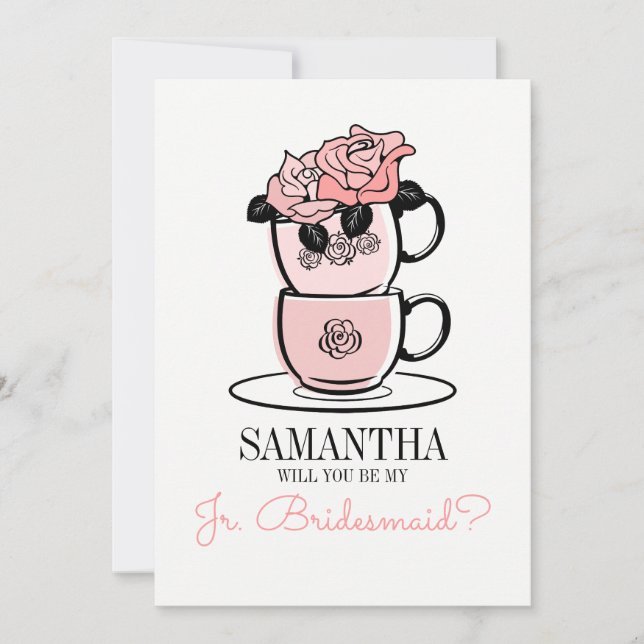 Tea Will You Be My Junior Bridesmaid Card (Front)