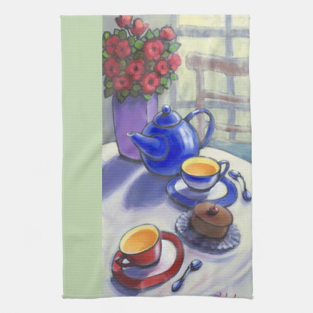 Tea with Cake Tea Towel (Vertical)