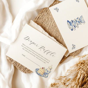 Tea with mum to be Diaper Raffle Card