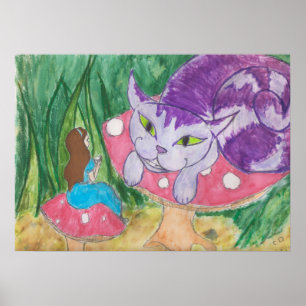 Tea with the Cheshire cat Poster
