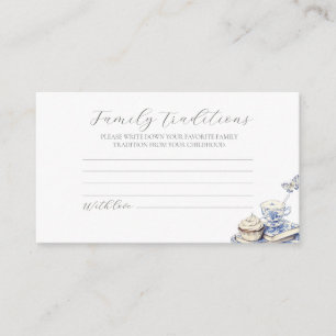 Tea with the mom to be Family Traditions Enclosure Card