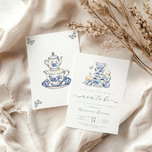 Tea with the mum to be baby shower invitation
