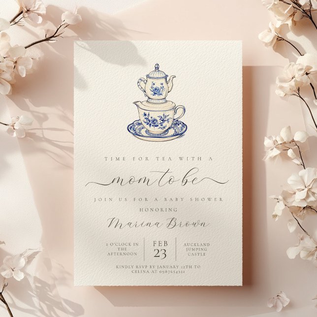 Tea with the mum to be baby shower invitation (Creator Uploaded)