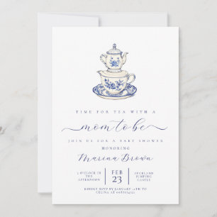 Tea with the mum to be baby shower invitation