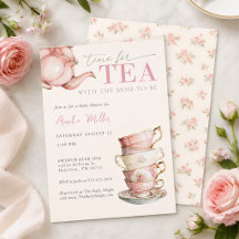 Tea with the Mum-to-be Pink Floral Baby Shower