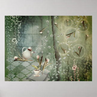 Tea with Tulips Poster