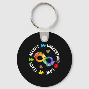 Teach Accept Understand Love Autism Awareness Infi Key Ring