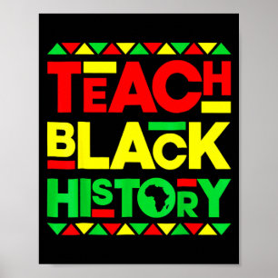 Teach Black History Melanin Afro African Pride Tea Poster