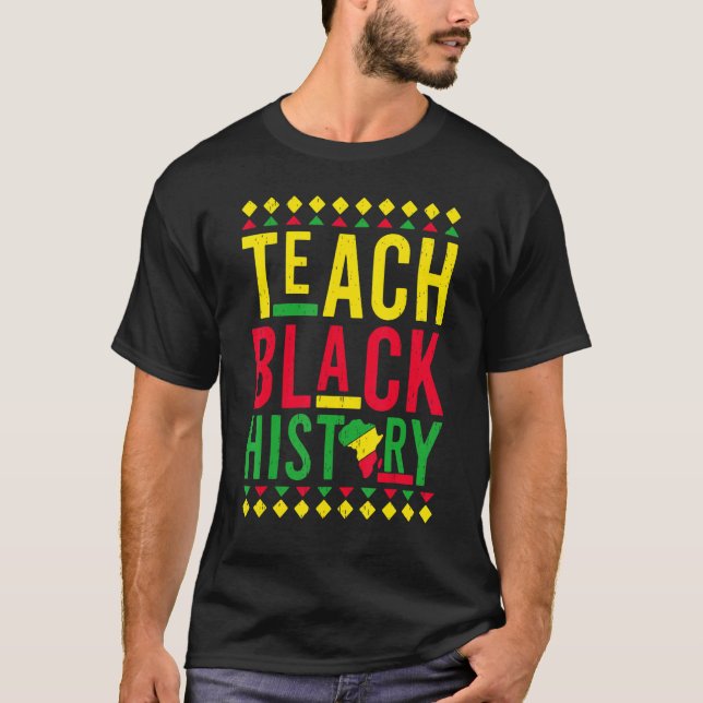 Teach Black History Month Afro African Pride Boys  T-Shirt (Front)