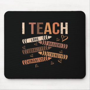 Teach Black History Month Melanin Afro African Tea Mouse Pad