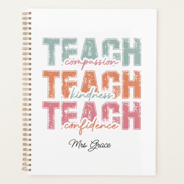 Teach Compassion Kindness ,Personalised teacher  Planner (Front)