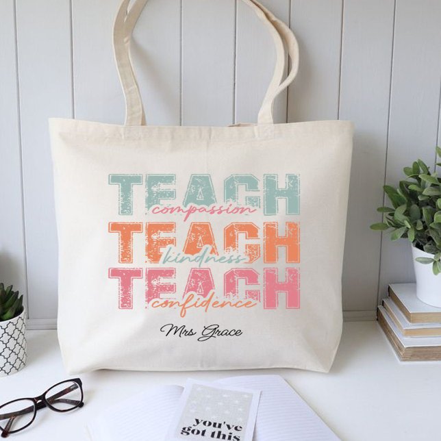 Teach Compassion Kindness ,Personalised teacher  Tote Bag (Teach Compassion Kindness ,Personalized teacher  Tote Bag )