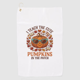 Teach Cute Pumpkins Patch Halloween Sunglasses_1 Golf Towel