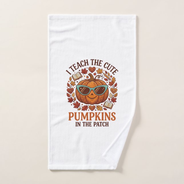 Teach Cute Pumpkins Patch Halloween Sunglasses_1 Hand Towel (Hand Towel)