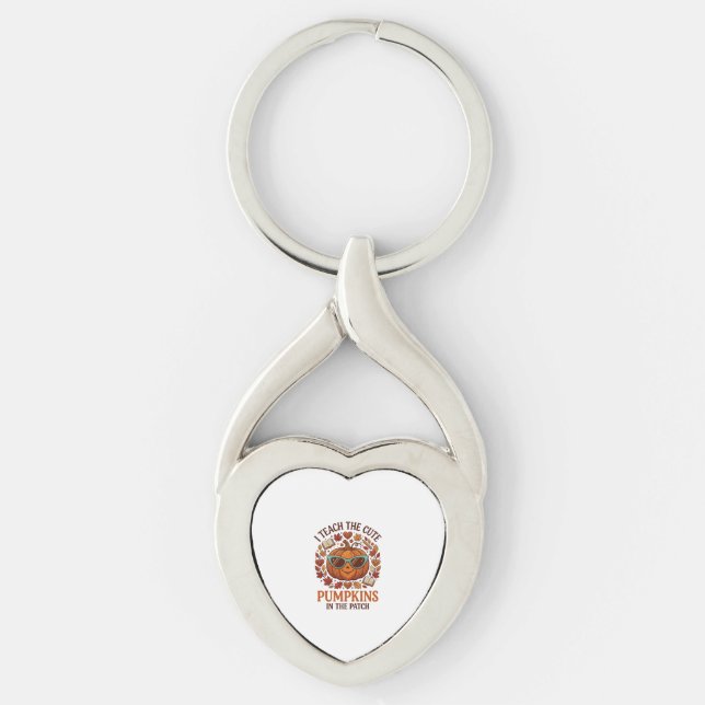 Teach Cute Pumpkins Patch Halloween Sunglasses_1 Key Ring (Front)