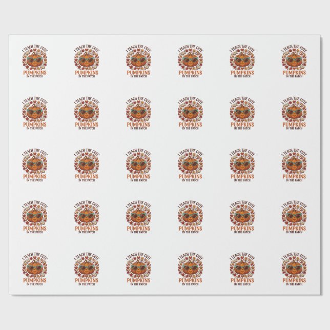 Teach Cute Pumpkins Patch Halloween Sunglasses_1 Wrapping Paper (Flat)
