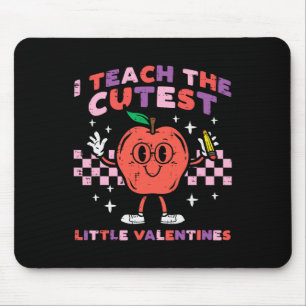 Teach Cutest Little Valentine Retro Groovy Teacher Mouse Pad
