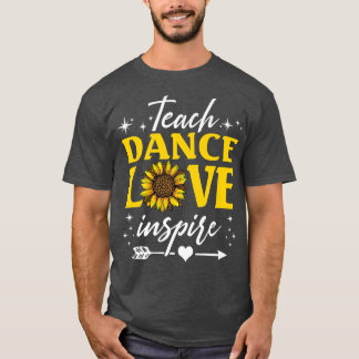 Teach Dance Love Inspire Sunflower Leopard Premium T-Shirt