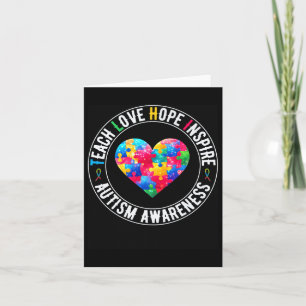 Teach Hope Love Inspire Autism Awareness Support H Card