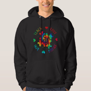 Teach Hope Love Inspire Autism Awareness Teacher T Hoodie