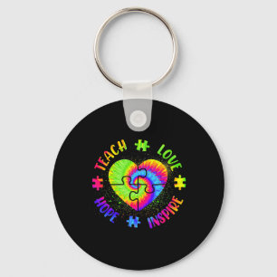 Teach Hope Love Inspire Autism Awareness Teacher T Key Ring