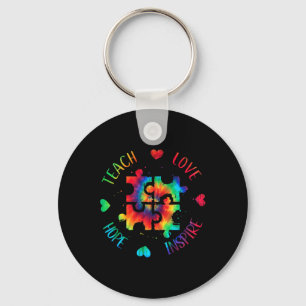 Teach Hope Love Inspire Autism Awareness Teacher T Key Ring
