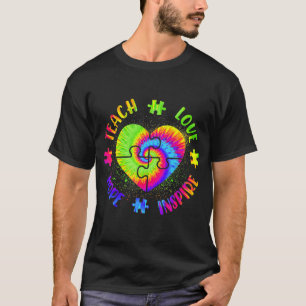 Teach Hope Love Inspire Autism Awareness Teacher T T-Shirt