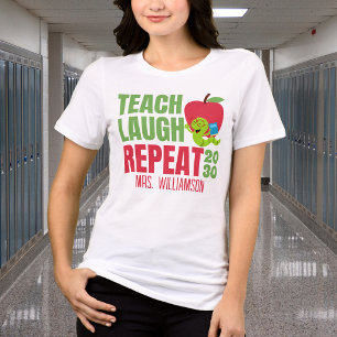 Teach Laugh Repeat Teacher Tri-Blend Shirt
