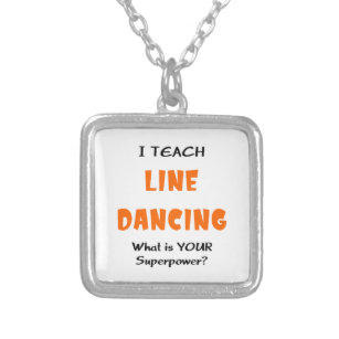 teach line dance silver plated necklace