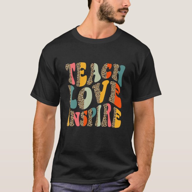 Teach Love Inspire Bach To School Teacher Women Le T-Shirt (Front)