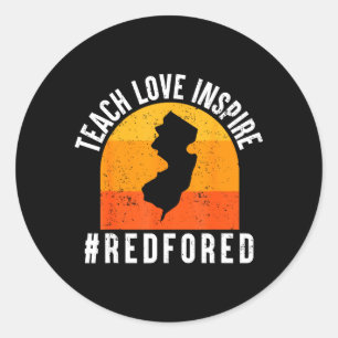 Teach Love Inspire Back to School New Jersey Classic Round Sticker