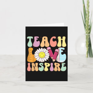 Teach Love Inspire Back To School Teacher Groovy R Card