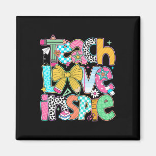 Teach Love Inspire Back To School Teacher Kids Boy Magnet