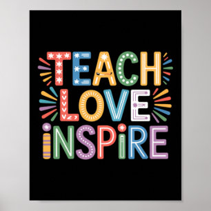 Teach Love Inspire Back To School Teacher Kids Poster
