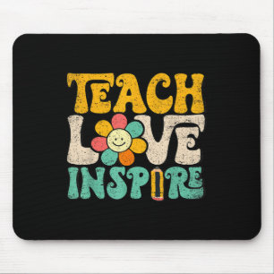 Teach Love Inspire Back To School Teachers Retro G Mouse Pad