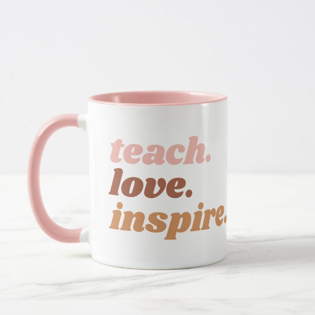 Teach Love Inspire Boho Teacher Appreciation Mug (Left)