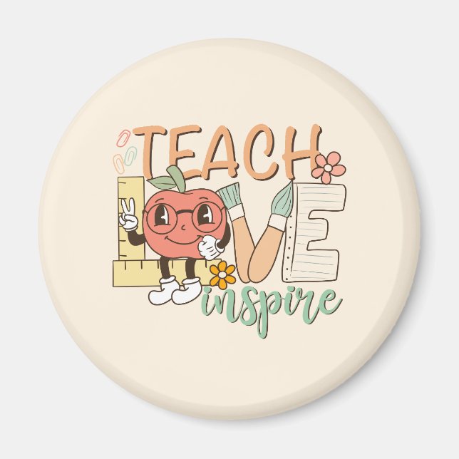 Teach Love Inspire – Cute School Supplies Magnet (Front)