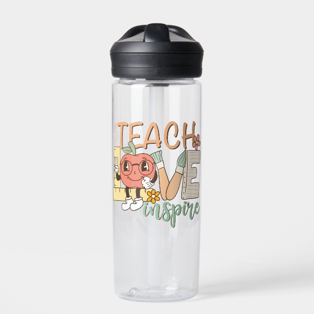 Teach Love Inspire – Cute School Supplies Water Bottle (Front)