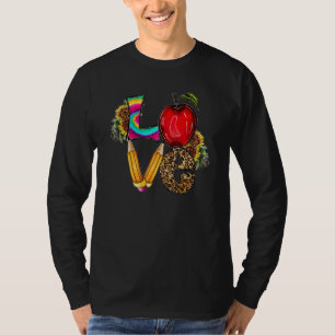 Teach Love Inspire Cute Sunflower Leopard Cheetah T-Shirt