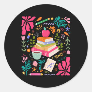 Teach Love Inspire Flower Teacher First Day Back T Classic Round Sticker