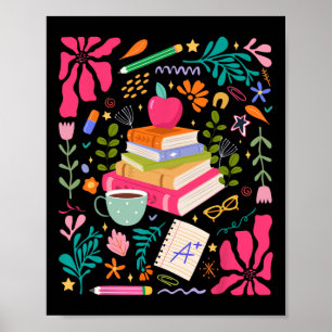 Teach Love Inspire Flower Teacher First Day Back T Poster