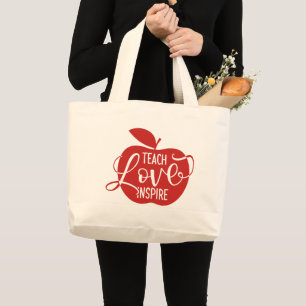 Teach Love Inspire Large Tote Bag