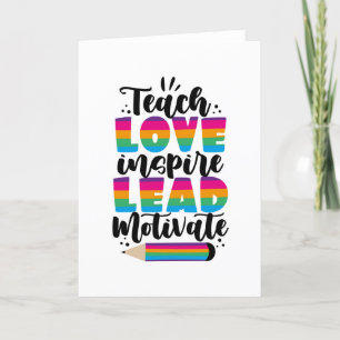 Teach Love Inspire Lead Motivate Thank You Card