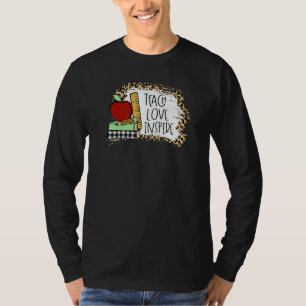 Teach Love Inspire Leopard Cheetah Print 100 Days T-Shirt
