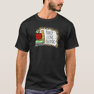 Teach Love Inspire Leopard Cheetah Print 100 Days T-Shirt