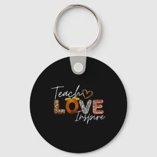 Teach Love Inspire Leopard Safari Back To School Key Ring