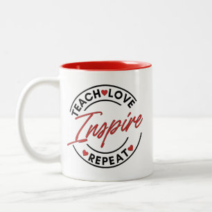 Teach Love Inspire Motivational Two-Tone Coffee Mug