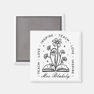 Teach love inspire personalised teacher name magnet