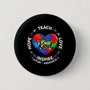 Teach Love Inspire Puzzle for Teacher Women Autism 6 Cm Round Badge